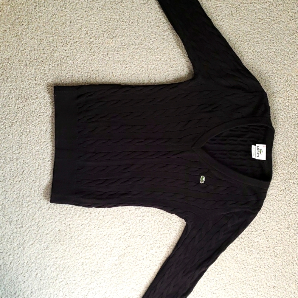 Lacoste cable v-neck sweater - Sz 38